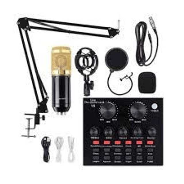 Kit Interface Mesa V8 Microfone Bm800 Com Braço Articulado