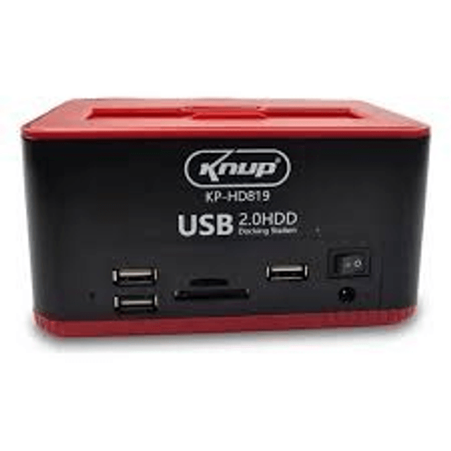 Leitor de HD Externo Dock Station 2 TB SATA 2.5" / 3.5" Base Case Entradas 2 USB 3.0 Leitor de Pendrives Cartão SD e TF - Knup