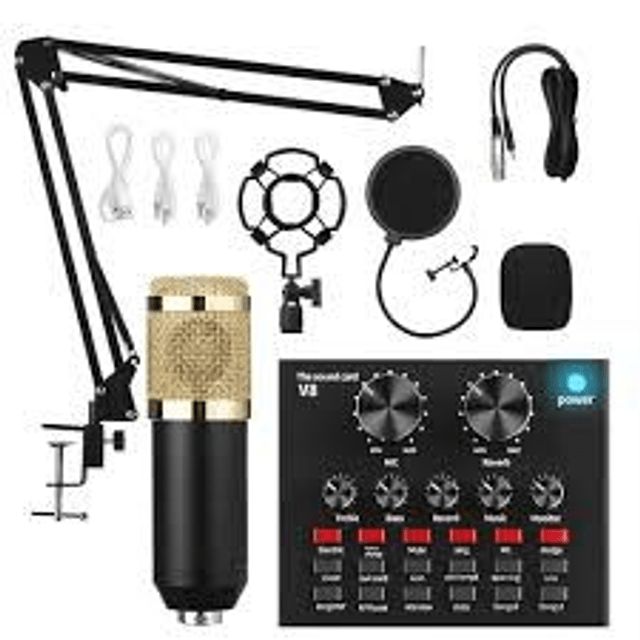 Kit Interface Mesa V8 Microfone Bm800 Com Braço Articulado